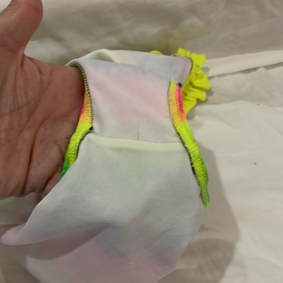 C & R Beachwear 4t rainbow ruffled one piece swim suit euc tye dye - Picture 6 of 8